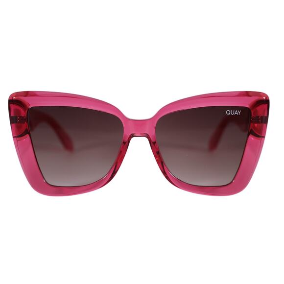 Quay Australia CHAIN REACTION Oversized Butterfly Sunglasses - Pink / Brown-NWT - Picture 1 of 7